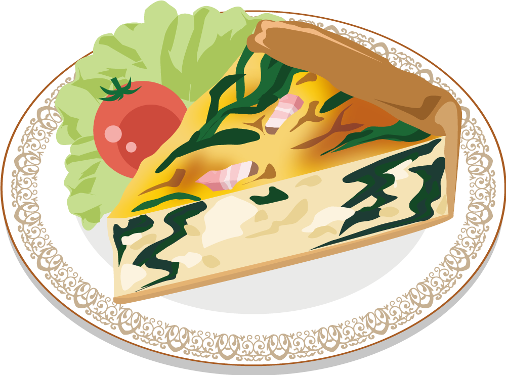 キッシュ 食べ物 無料イラストに写真・文字を入れる