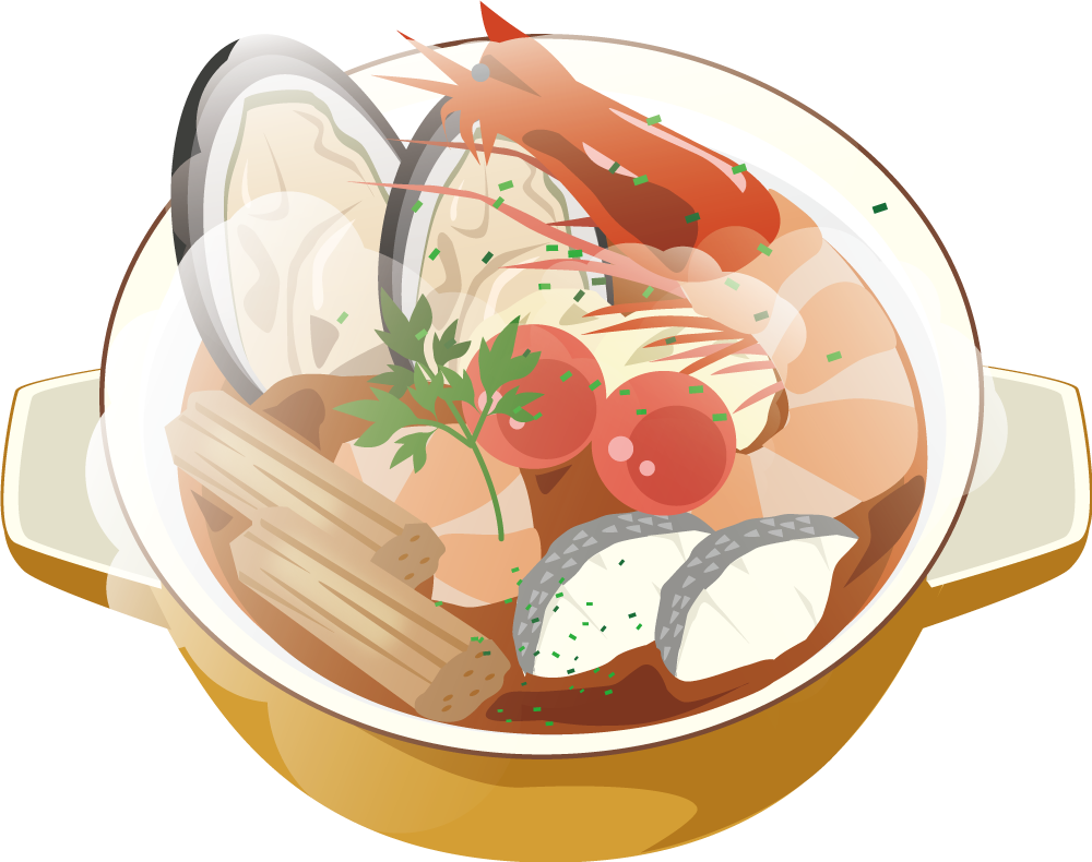ブイヤベース 食べ物 無料イラストに写真・文字を入れる
