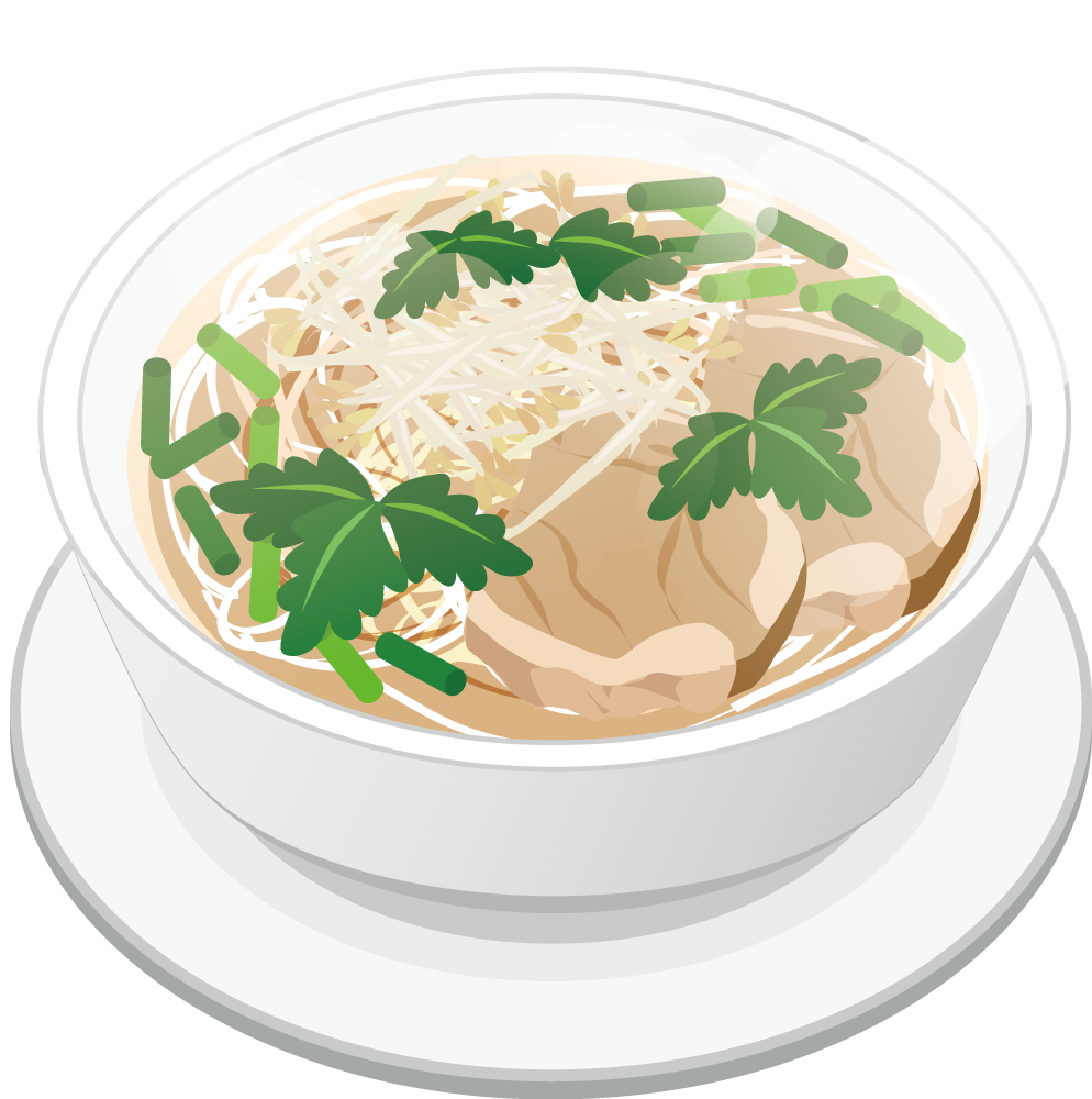 フォー 食べ物 無料イラストに写真・文字を入れる