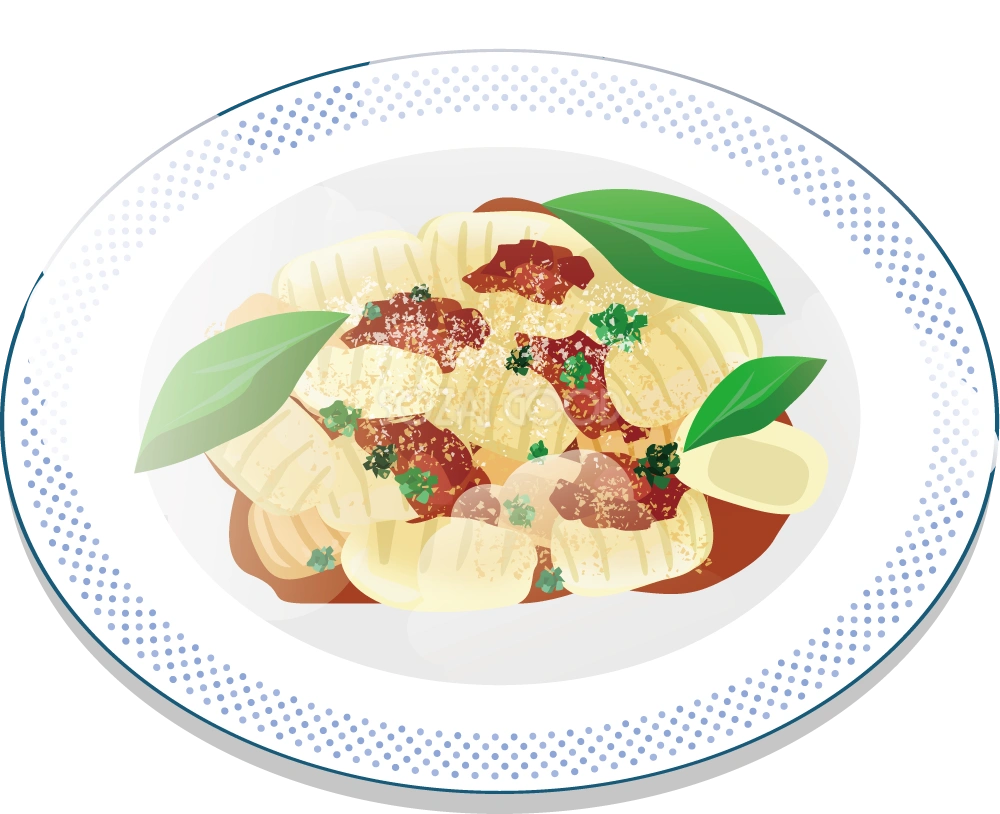 ニョッキ 食べ物 無料イラスト