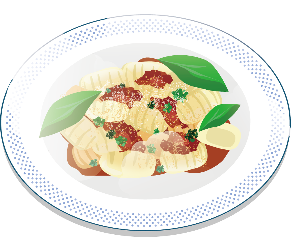 ニョッキ 食べ物 無料イラストに写真・文字を入れる