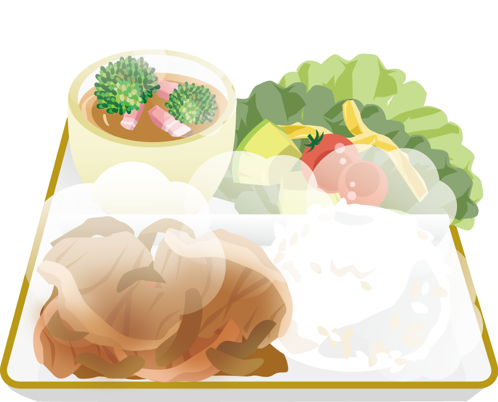 日替わりランチ 食べ物 無料イラストに写真・文字を入れる