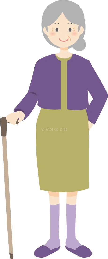 【おばあちゃんイラスト素材 高齢者の人イラスト