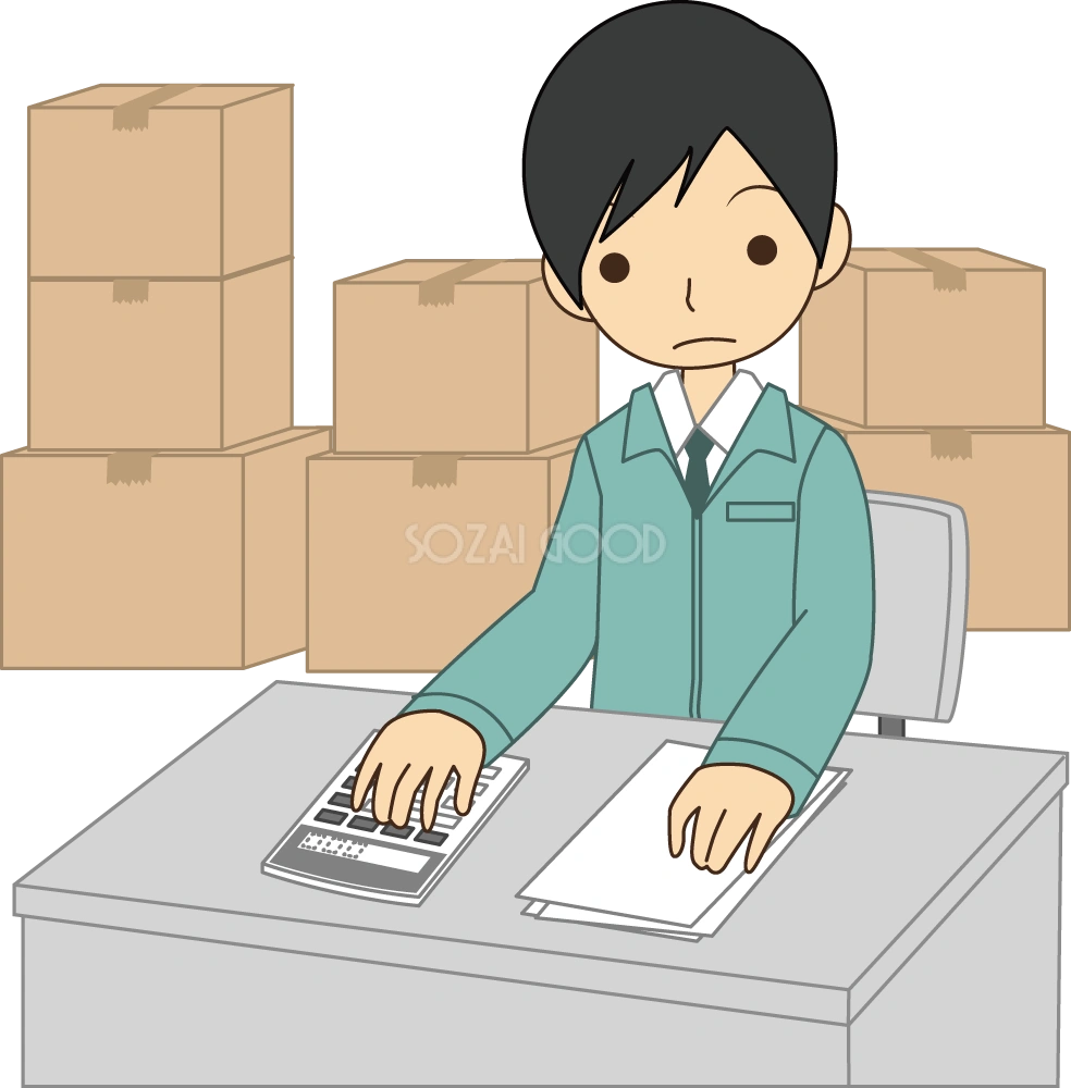 引っ越し業者の見積もり  無料イラスト