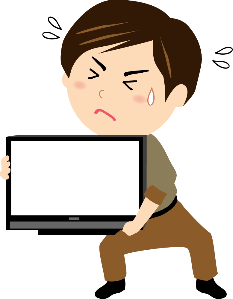荷物が重そうな男性  無料イラストに写真・文字を入れる