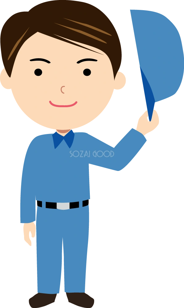 挨拶をする引っ越し業者 無料イラスト