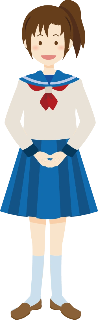 女子学生 生徒 人(家族)イラスト