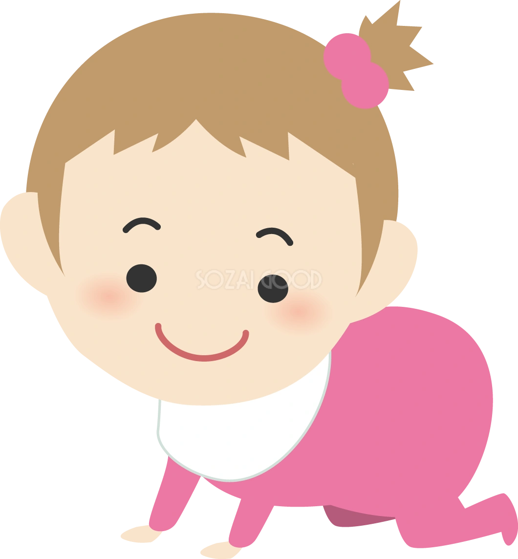 ハイハイする赤ちゃん 人(家族)イラスト