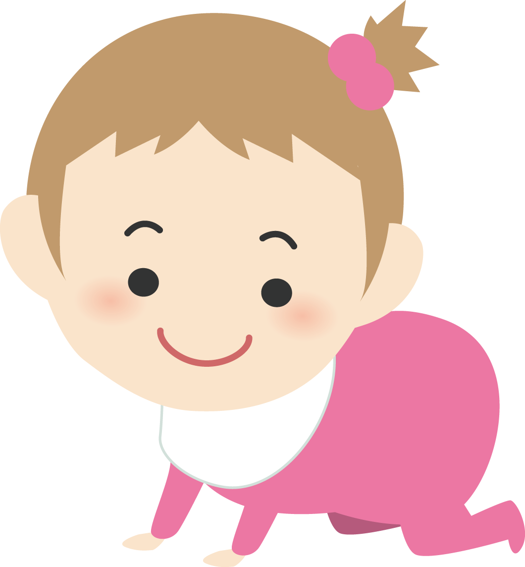 ハイハイする赤ちゃん 人（家族）イラストに写真・文字を入れる