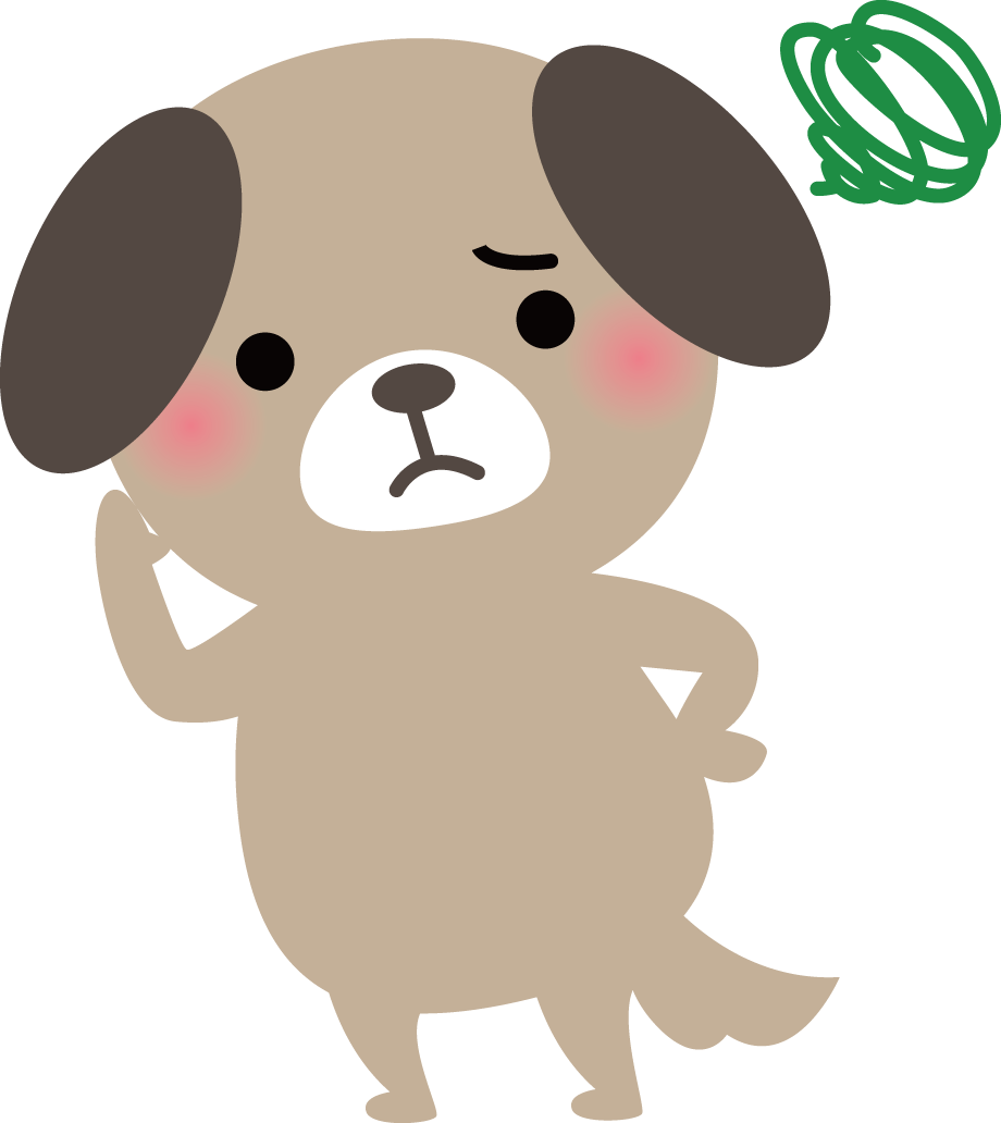 犬  困る 動物イラストに写真・文字を入れる