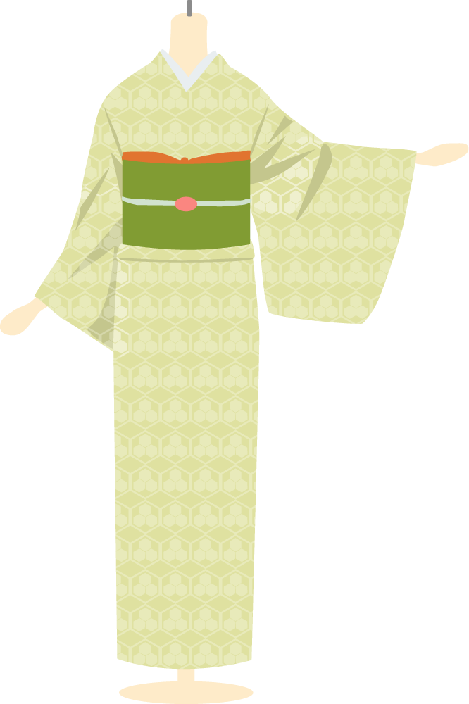 着物を着ているマネキン  無料イラストに写真・文字を入れる