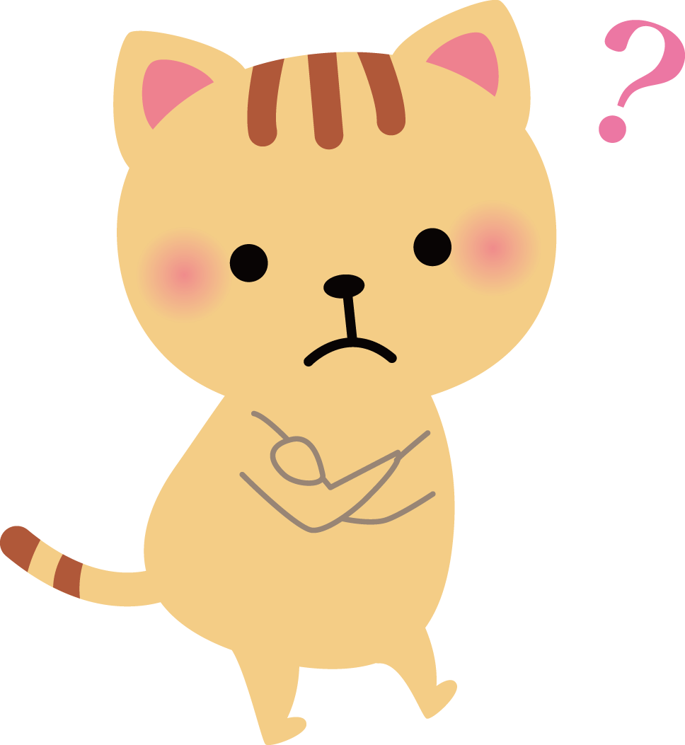 猫 考える 動物イラストに写真・文字を入れる