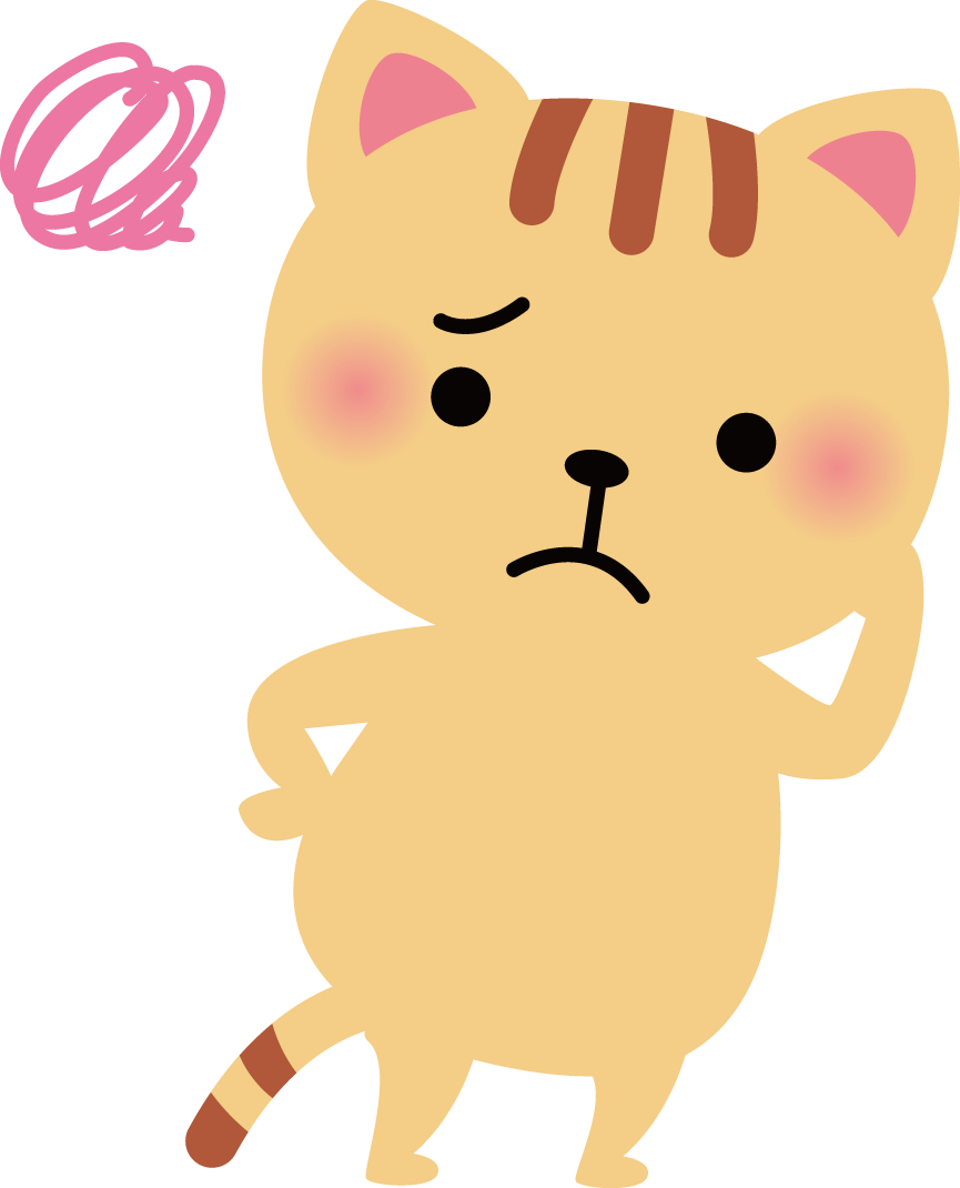 猫 困る 動物イラストに写真・文字を入れる