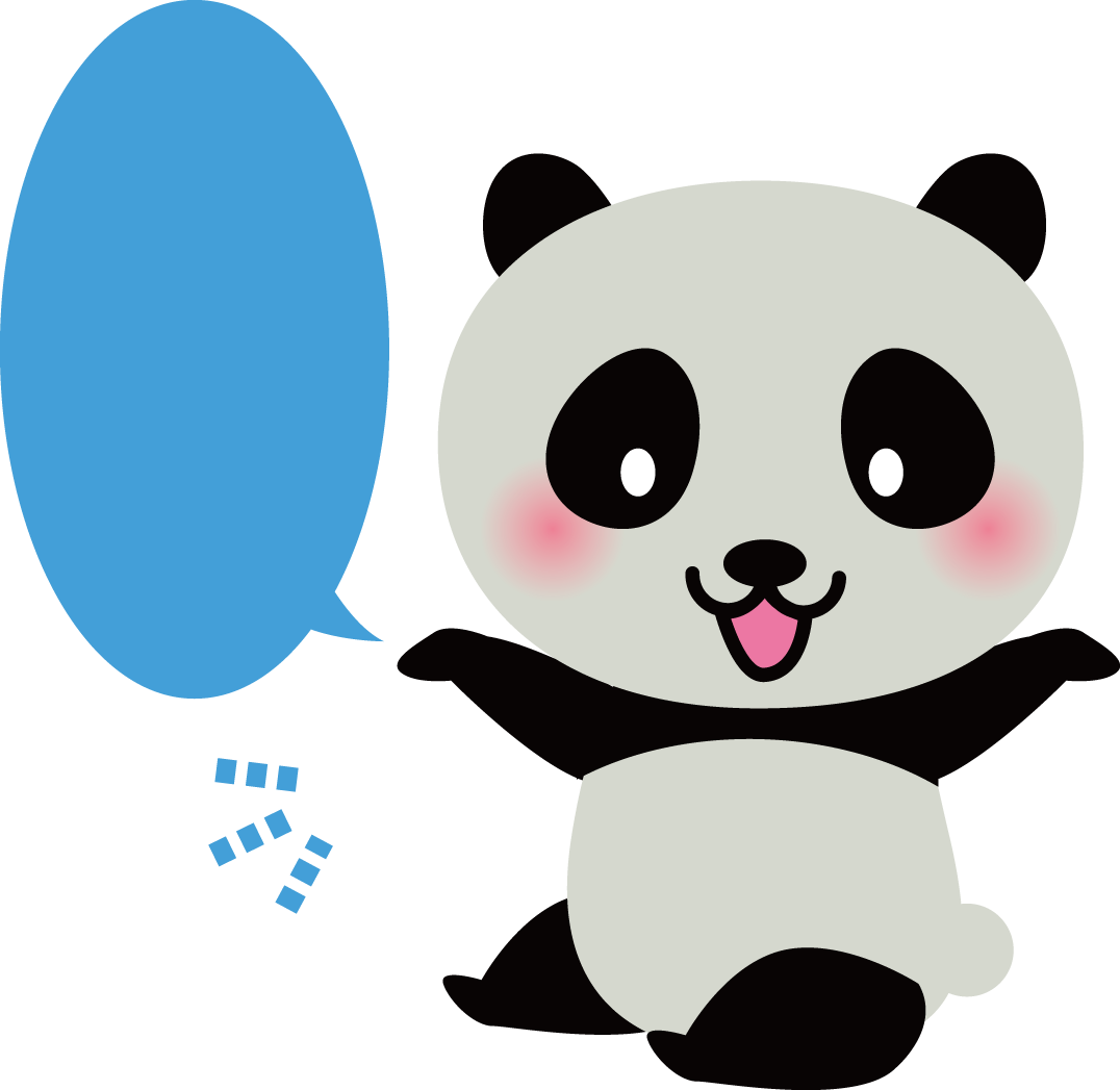 パンダ いらっしゃいませ 動物イラストに写真・文字を入れる