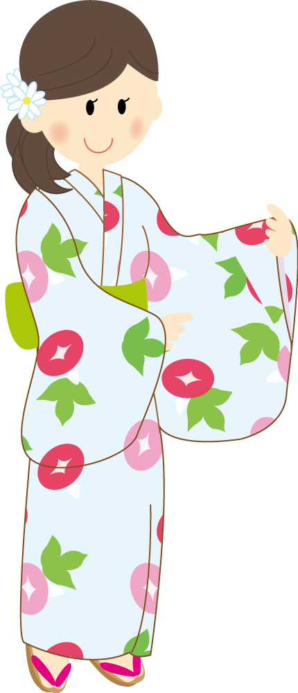 浴衣姿の女の子（少女） 無料イラストに写真・文字を入れる