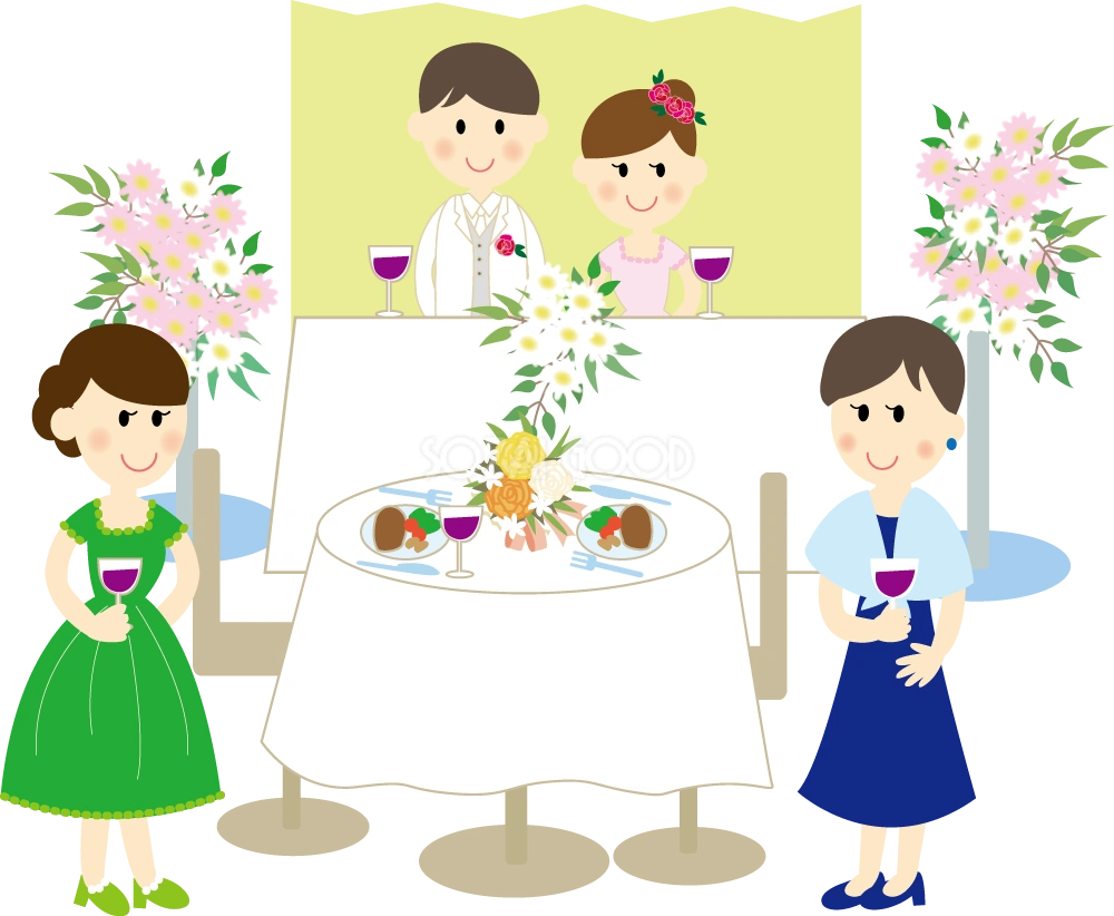 かわいい結婚式場  無料イラスト