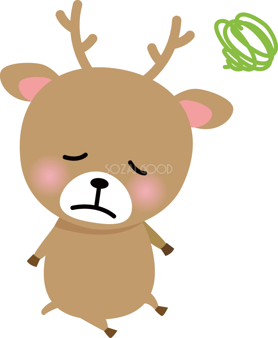 鹿 困る 動物 無料イラスト