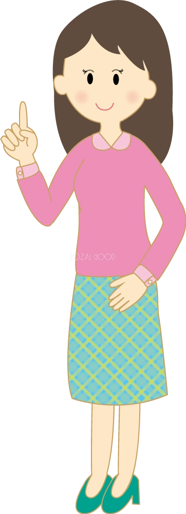 人差指でポイント解説 無料イラスト