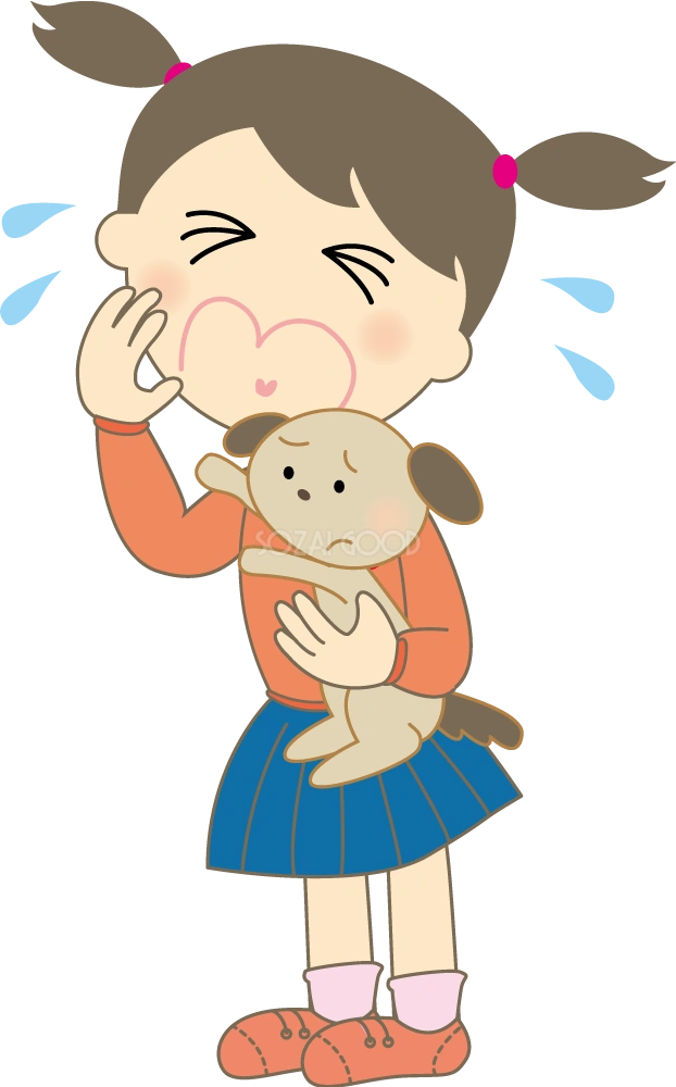女の子が泣いている 無料イラスト