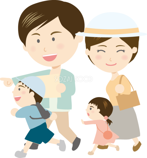 国内旅行する家族 無料イラスト 素材good