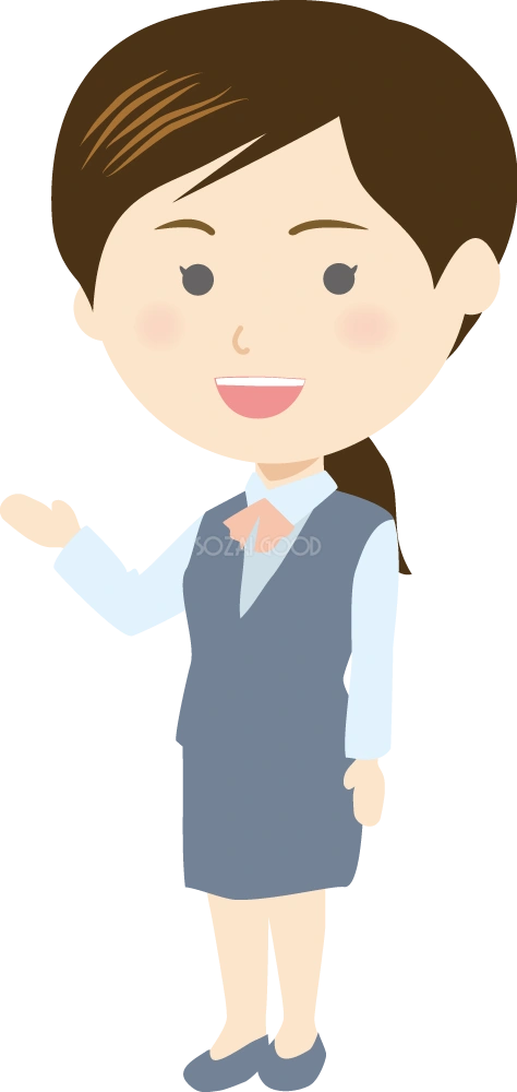 ご案内する銀行員女性 無料イラスト