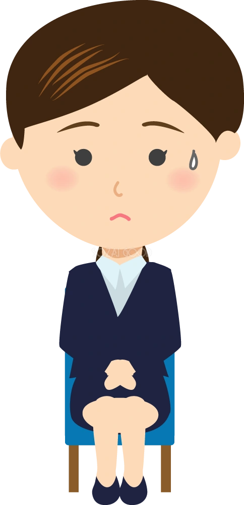 面接する女性 無料イラスト