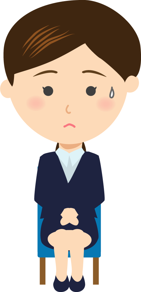 面接する女性 無料イラストに写真・文字を入れる
