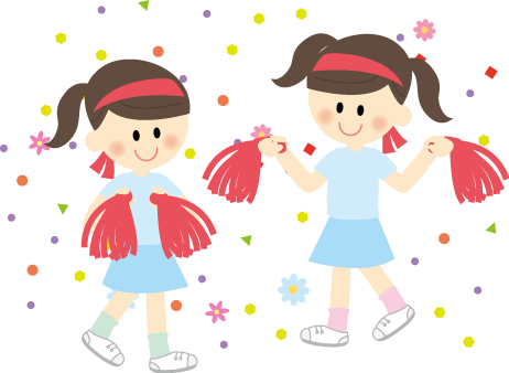 女の子応援団 無料イラストに写真・文字を入れる