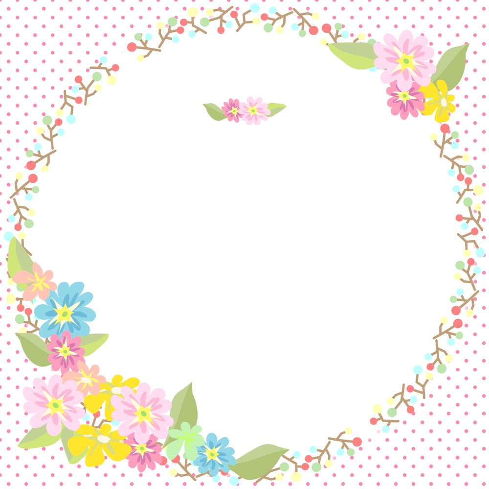 花飾りフレーム素材 招待状-カード-枠-囲みm001に写真・文字を入れる