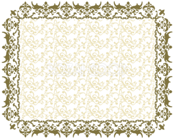 アラベスク柄フレーム素材 枠 飾り素材（長方形） 159