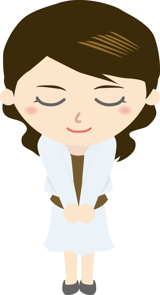 アナウンサー(女性) お辞儀イラスト