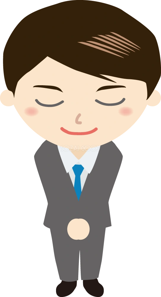 アナウンサー（男性） お辞儀イラスト