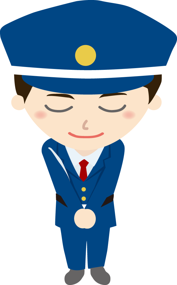 警備員 お辞儀イラストに写真・文字を入れる