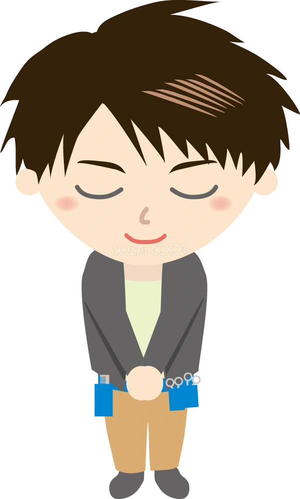 男性美容師 お辞儀イラスト
