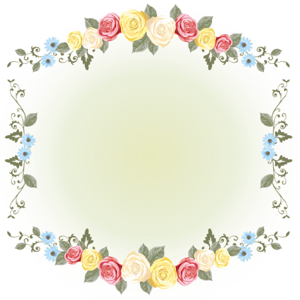 薔薇と植物 無料フレーム素材 枠 飾り 192に写真・文字を入れる