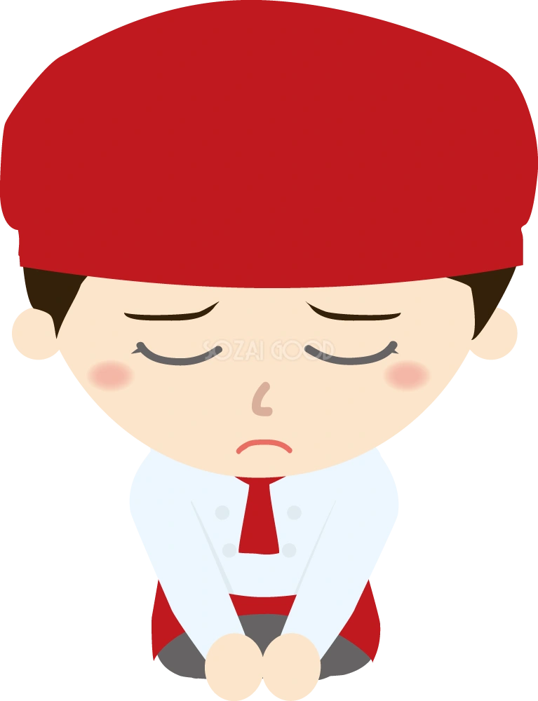 パティシエ 土下座イラスト