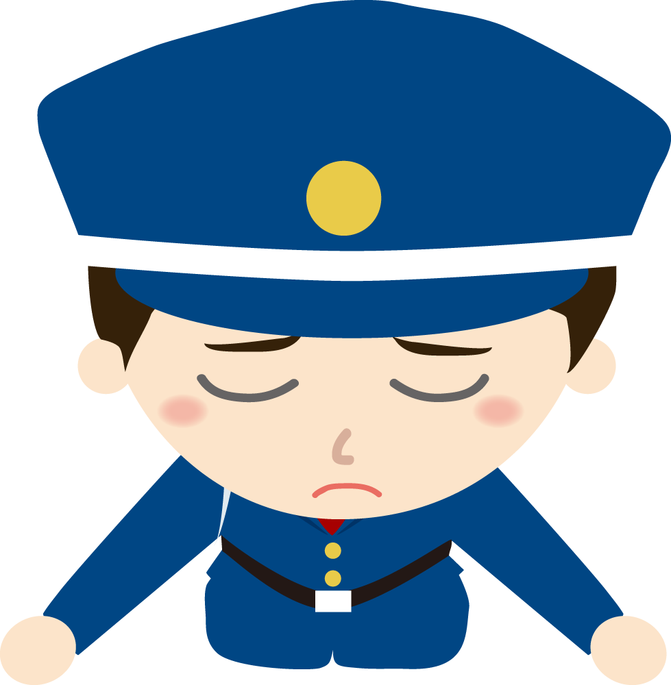 警備員 土下座イラストに写真・文字を入れる