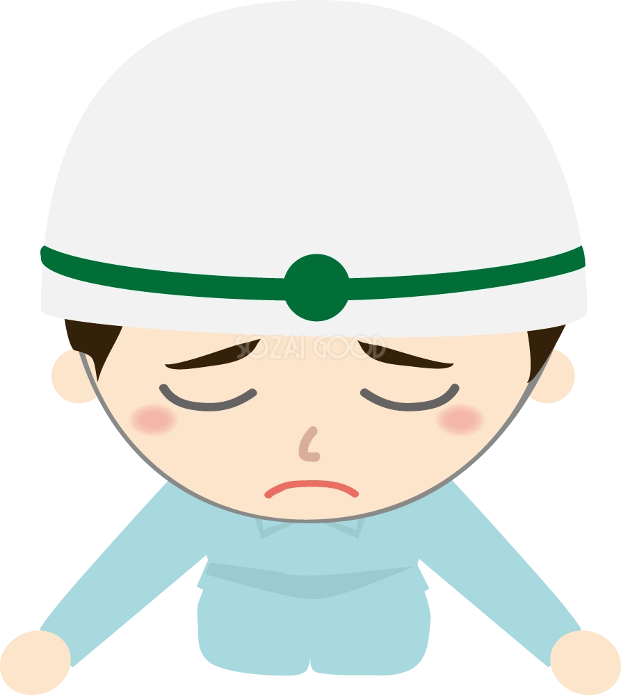 工事現場作業員 土下座イラスト