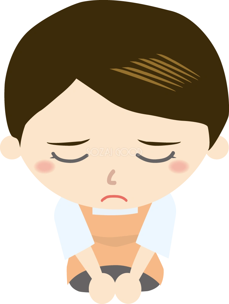 女性介護士 土下座イラスト