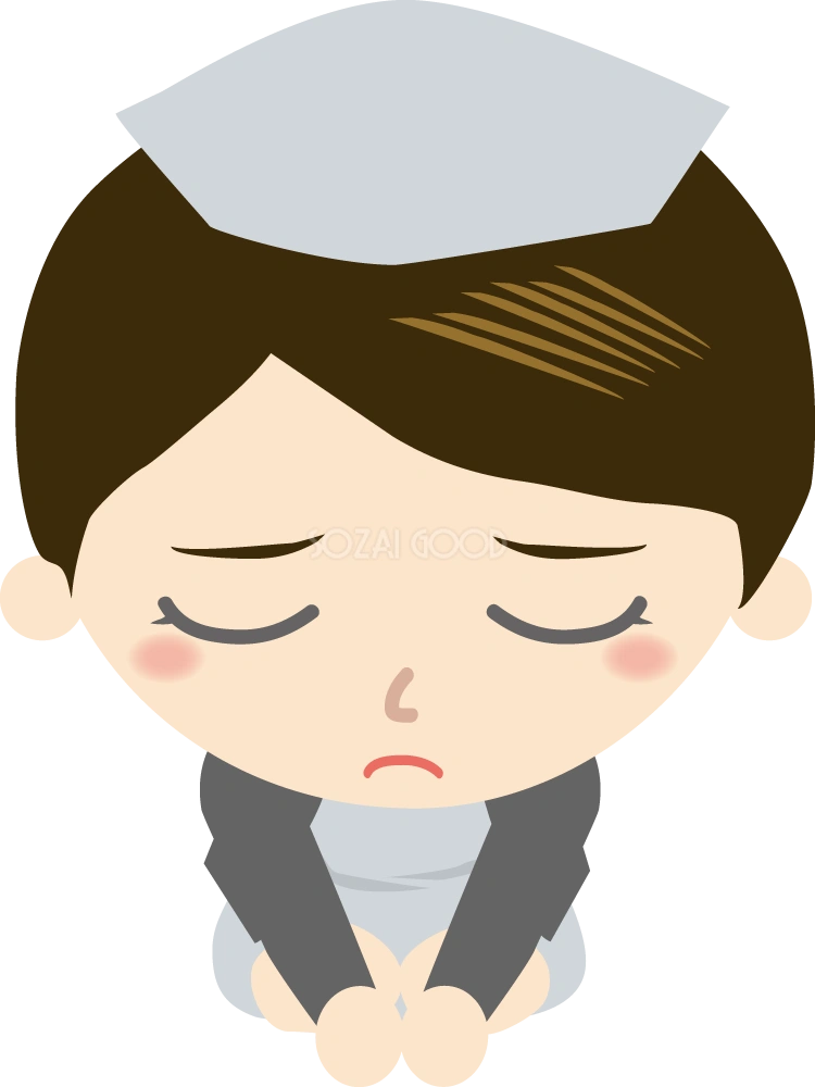 女性看護婦・看護師 土下座イラスト
