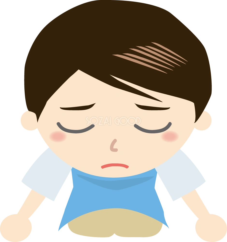 男性介護士 土下座イラスト
