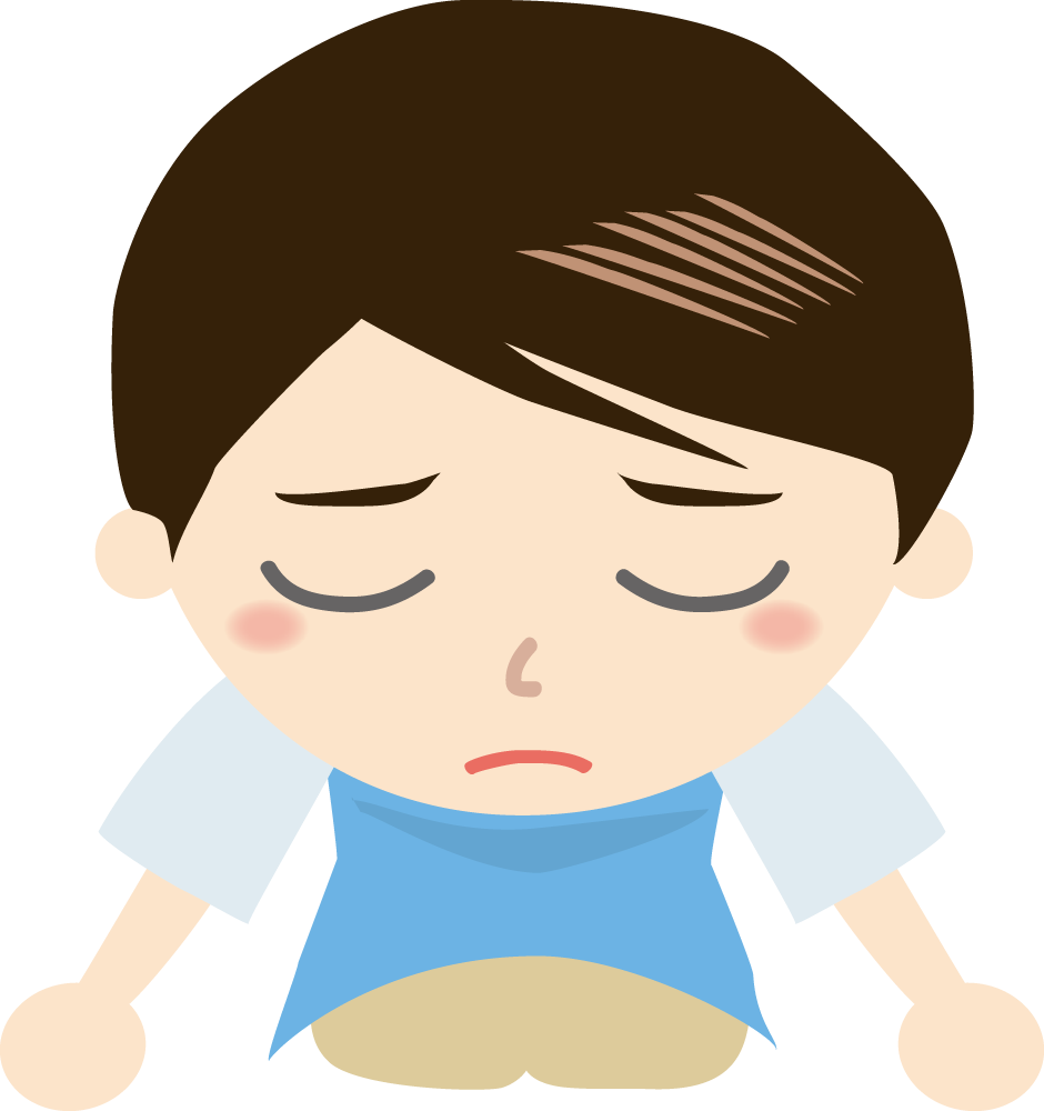 男性介護士 土下座イラストに写真・文字を入れる