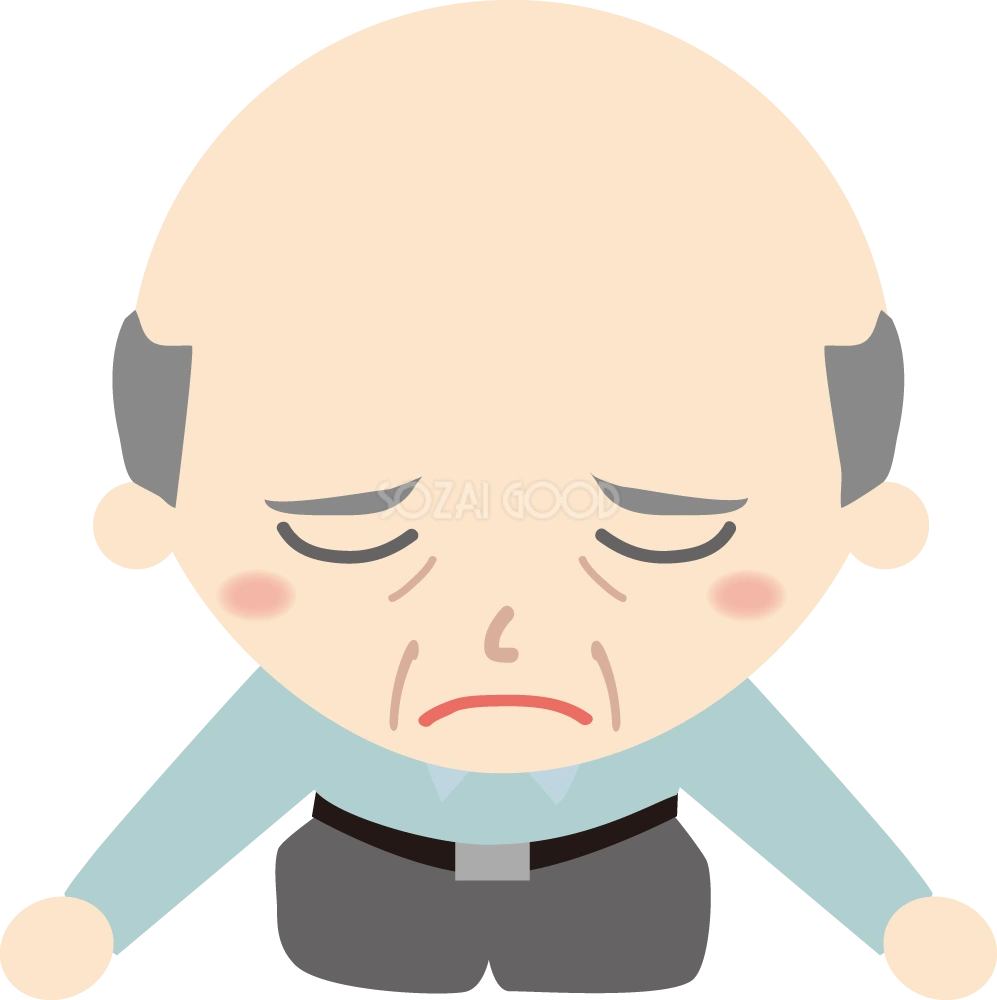 老人（男性） 土下座イラスト