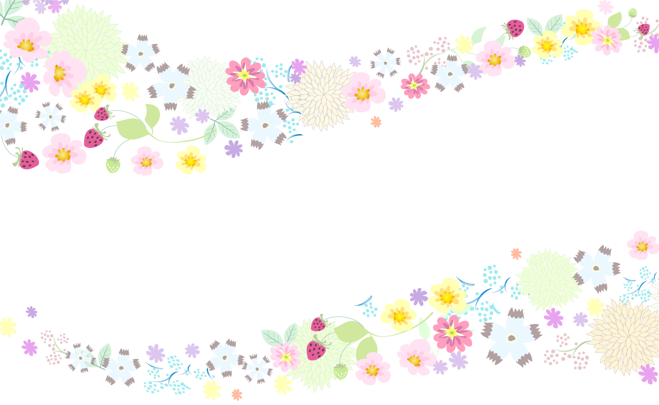 天地に流れるお花 無料背景イラストに写真・文字を入れる