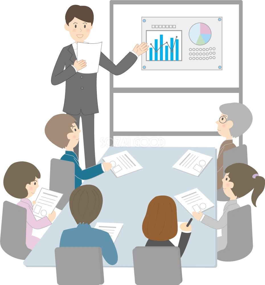 社内プレゼン無料イラスト