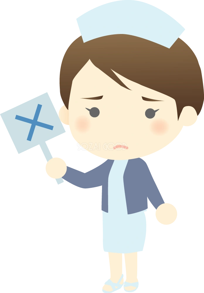 ×札をあげる看護師(看護婦) 医療 無料イラスト