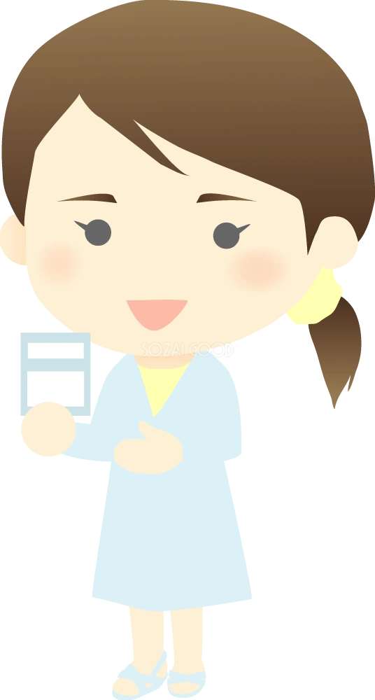 お薬の説明をする女性薬剤師 医療 無料イラスト