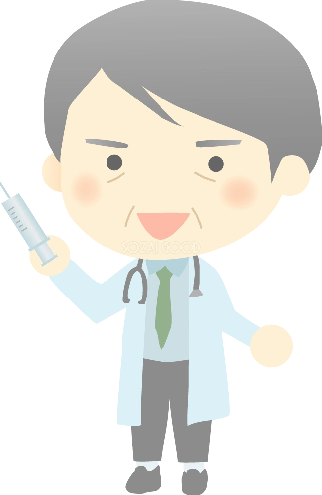 注射器を持つ医師 医療 無料イラスト