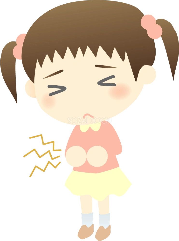 腹痛・食中毒の女の子の無料イラスト26428