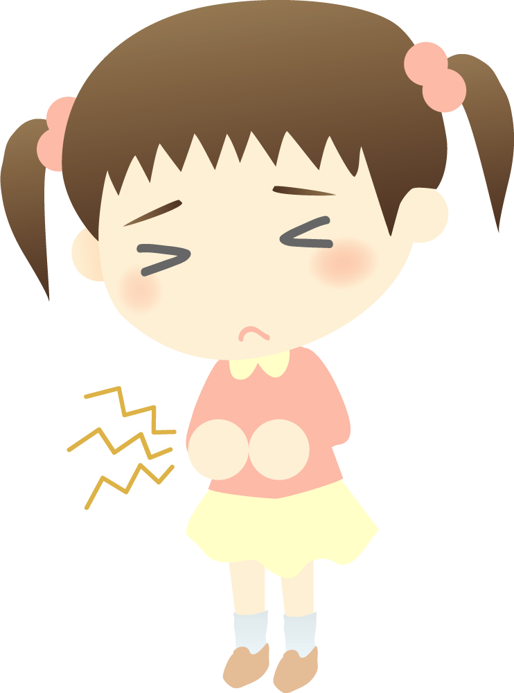 腹痛・食中毒の女の子の無料イラスト26428に写真・文字を入れる